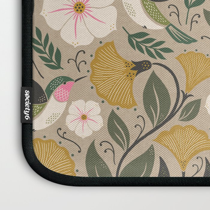 Hummingbird and Flowers Laptop Sleeve Gallery Image 3