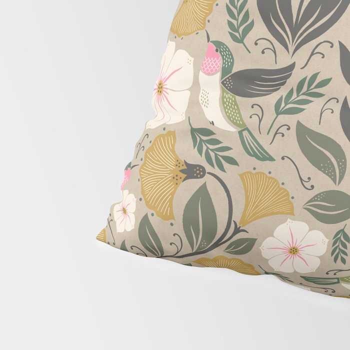 Hummingbird and Flowers Pillow Sham Gallery Image 4