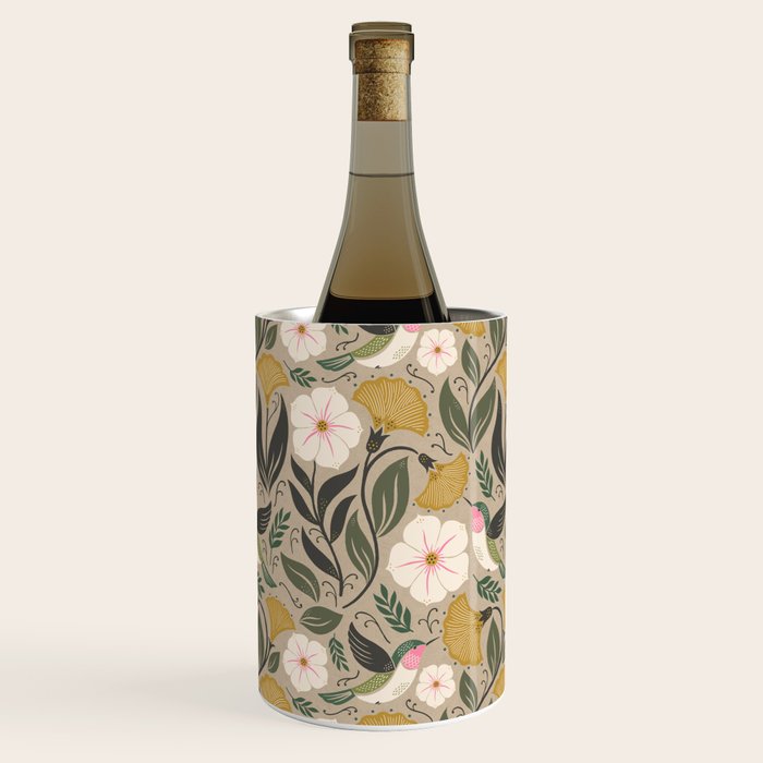 Hummingbird and Flowers Wine Chiller Gallery Image 1