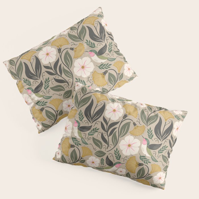 Hummingbird and Flowers Pillow Sham Gallery Image 3