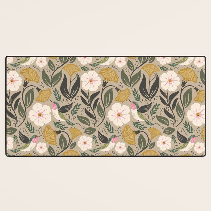 Hummingbird and Flowers Desk Mat Gallery Image 3