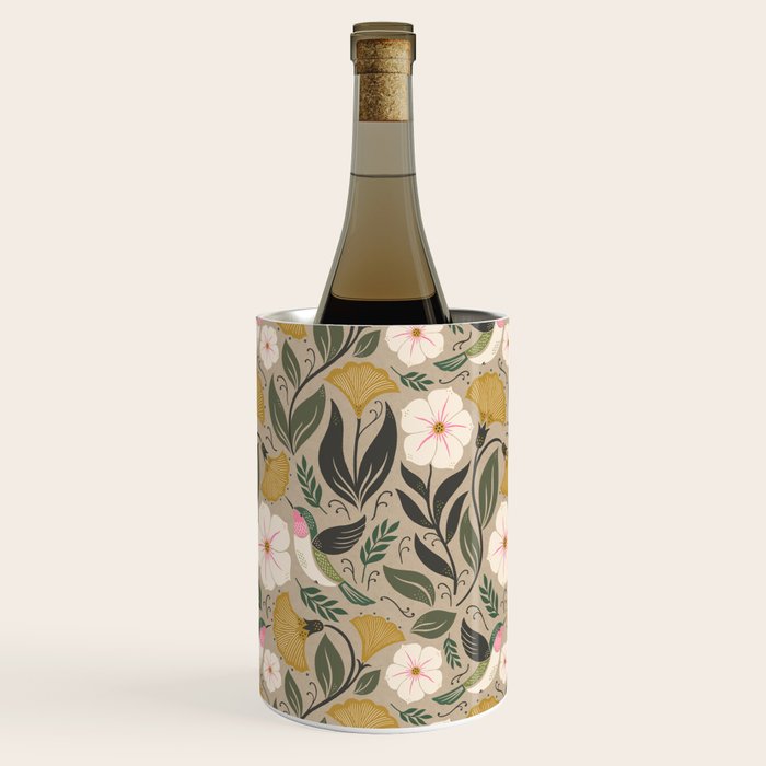 Hummingbird and Flowers Wine Chiller Gallery Image 3