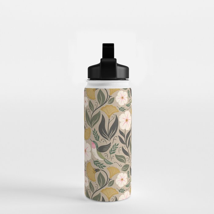 Hummingbird and Flowers Water Bottle Gallery Image 2