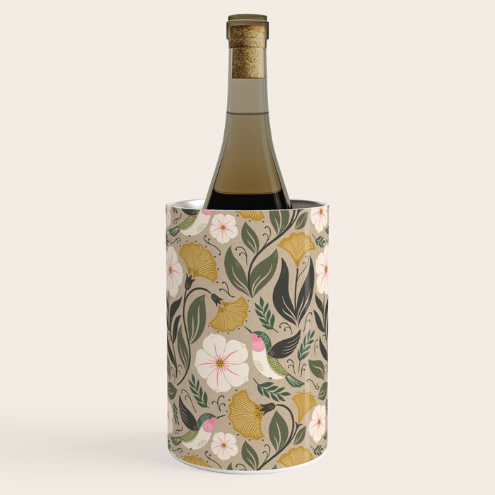 Hummingbird and Flowers Wine Chiller Gallery Image 2