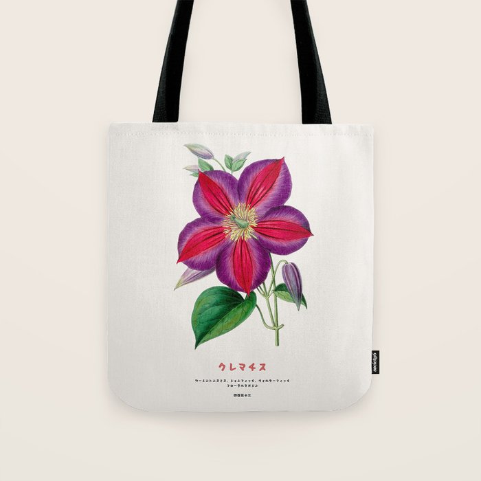 Clematis Japanese Flower Tote Bag Gallery Image 1
