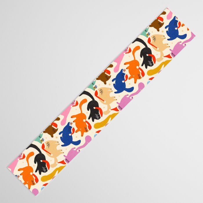 Christmas Cats in Santa Hats Table Runner Gallery Image 3