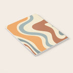 Retro Liquid Swirl Abstract Pattern in Slate Blue Orange Rust Notebook Gallery Image 3