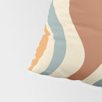 Retro Liquid Swirl Abstract Pattern in Slate Blue Orange Rust Pillow Sham Gallery Image 4