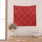Red gingerbread christmas cookie pattern Wall Tapestry Gallery Image 2