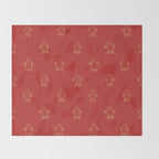 Red gingerbread christmas cookie pattern Throw Blanket Gallery Image 2