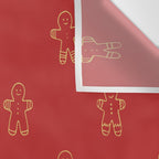 Red gingerbread christmas cookie pattern Wall Tapestry Gallery Image 3