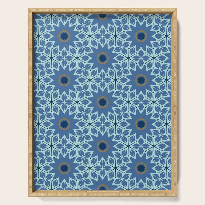 Midnight Blue Starburst Mosaic Serving Tray Gallery Image 1