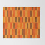 Long Blocks Retro Modern Minimalist Geometric Checked Pattern in 70s Orange and Brown Throw Blanket Gallery Image 2