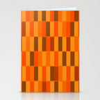 Long Blocks Retro Modern Minimalist Geometric Checked Pattern in 70s Orange and Brown Stationery Card Gallery Image 2