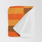 Long Blocks Retro Modern Minimalist Geometric Checked Pattern in 70s Orange and Brown Throw Blanket Gallery Image 3
