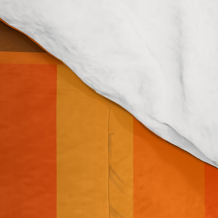 Long Blocks Retro Modern Minimalist Geometric Checked Pattern in 70s Orange and Brown Comforter Gallery Image 4