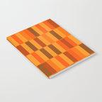 Long Blocks Retro Modern Minimalist Geometric Checked Pattern in 70s Orange and Brown Notebook Gallery Image 2