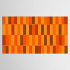 Long Blocks Retro Modern Minimalist Geometric Checked Pattern in 70s Orange and Brown Tablecloth Gallery Image 2
