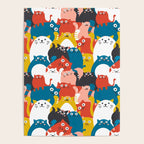 Silly Cats Crowd Pattern Poster Gallery Image 4