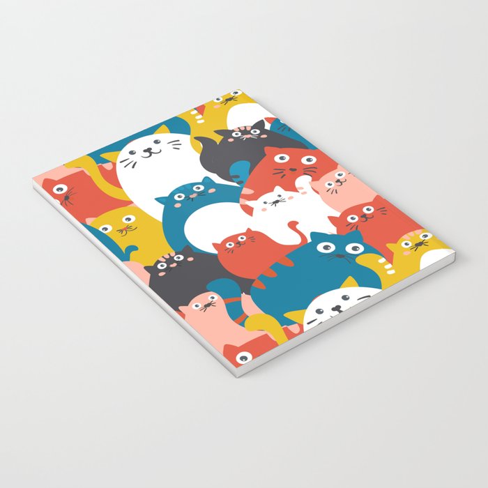 Silly Cats Crowd Pattern Notebook Gallery Image 3