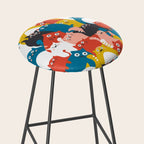 Silly Cats Crowd Pattern Stool Gallery Image 2
