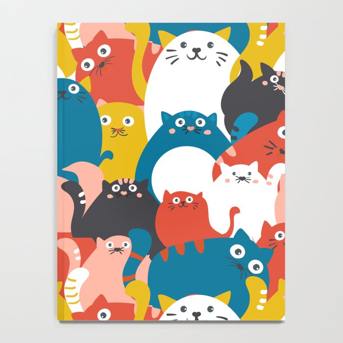Silly Cats Crowd Pattern Notebook Gallery Image 4