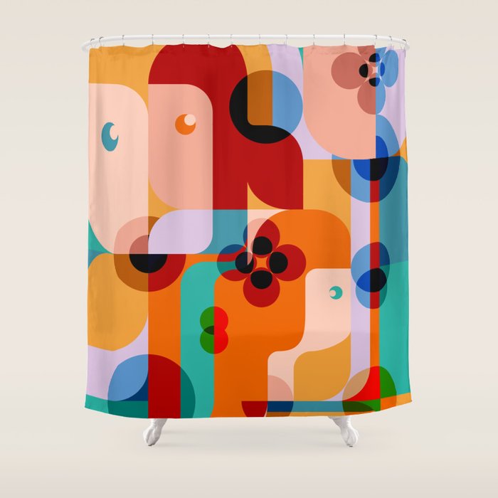 Sunshine Floral Girls Shower Curtain Gallery Image 1
