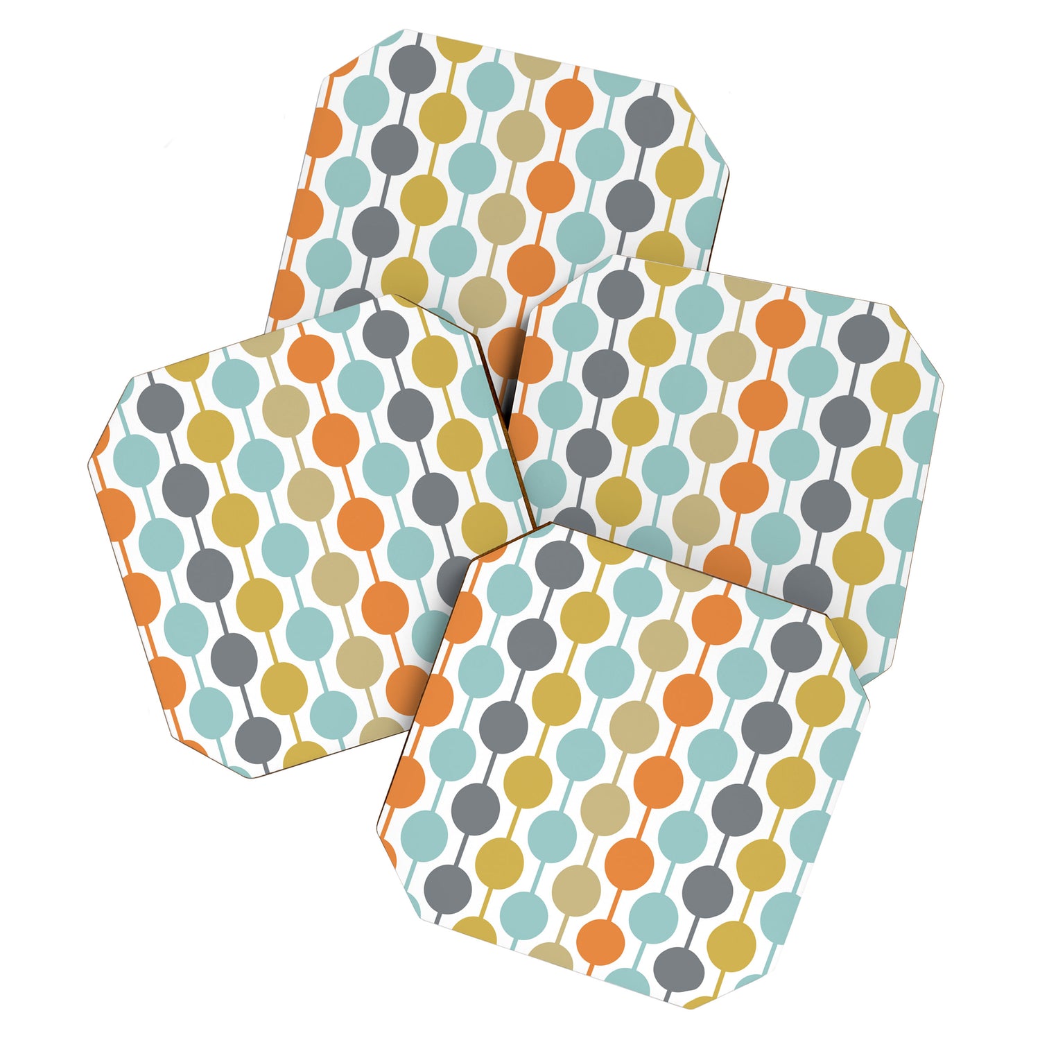 Retro Circles Mid Century Modern Background Coaster Gallery Image 1