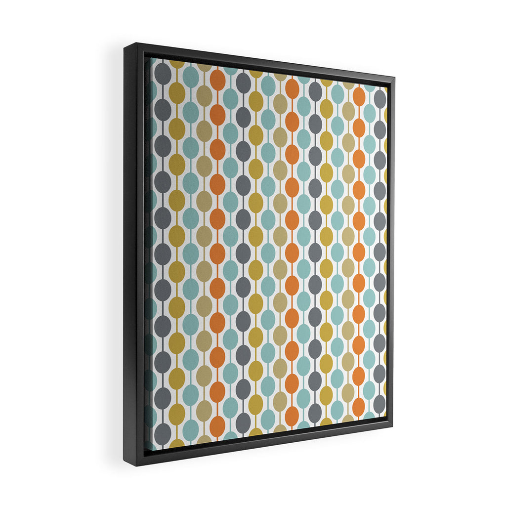 Retro Circles Mid Century Modern Background Framed Canvas Print Gallery Image 2