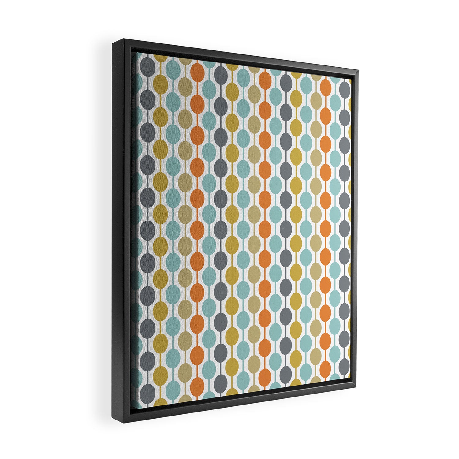 Retro Circles Mid Century Modern Background Framed Canvas Print Gallery Image 2