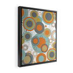 Retro Mid Century Modern Circles Geometric Bubbles Pattern Framed Canvas Print Gallery Image 2