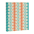 Retro Mid Century Modern Trellis Print Orange and Teal Canvas Print Gallery Image 8