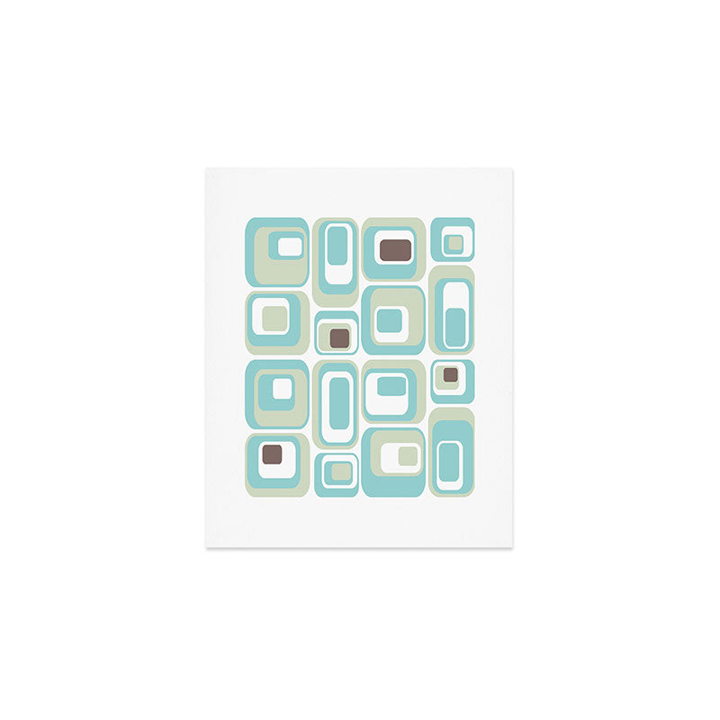 Retro Rectangles Mid Century Modern Geometric Vintage Style Art Print Gallery Image 1