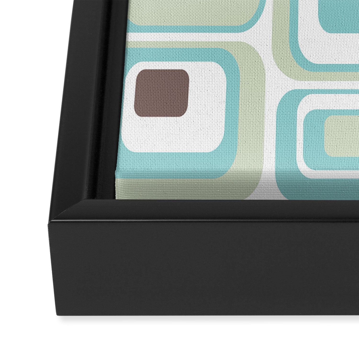 Retro Rectangles Mid Century Modern Geometric Vintage Style Framed Canvas Print Gallery Image 3