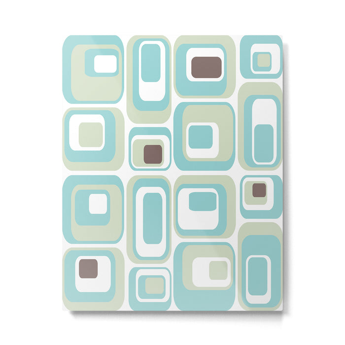 Retro Rectangles Mid Century Modern Geometric Vintage Style Metal Print Gallery Image 1