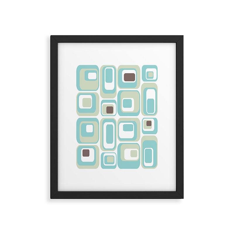 Retro Rectangles Mid Century Modern Geometric Vintage Style Framed Art Print Gallery Image 6