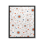 Retro Starburst Mid Century Modern Atomic Stars in Blue Orange Gray Beige Framed Canvas Print Gallery Image 8