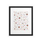 Retro Starburst Mid Century Modern Atomic Stars in Blue Orange Gray Beige Framed Art Print Gallery Image 6