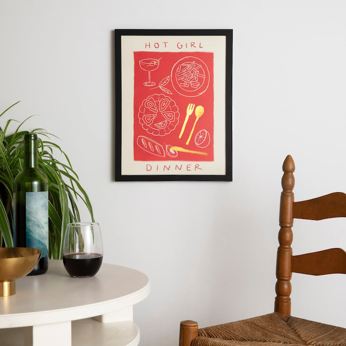 Hot Girl Dinner - Limited Edition Foil Art Print