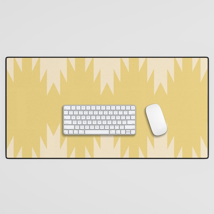 Geometric Southwestern Minimalism - Bright Golden Yellow Desk Mat Gallery Image 1