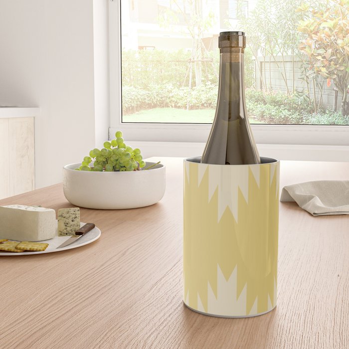 Geometric Southwestern Minimalism - Bright Golden Yellow Wine Chiller Gallery Image 4