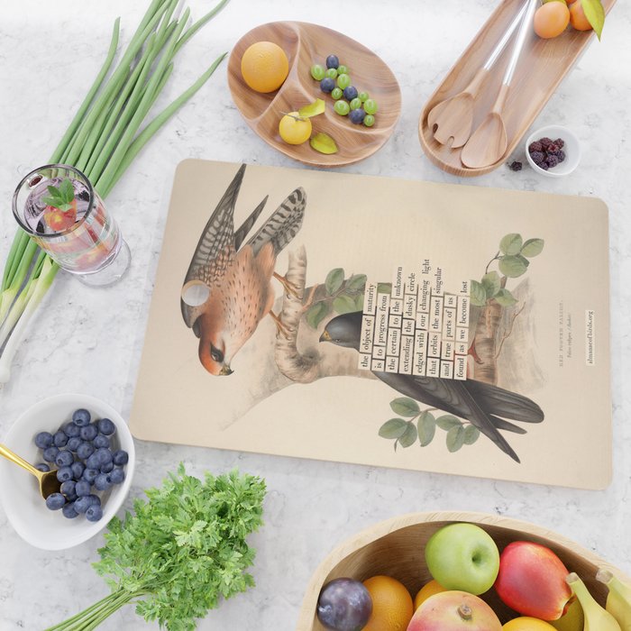 Red-footed Falcon Divination from # An Almanac of Birds # Divinations for Uncertain Days Cutting Board Gallery Image 2