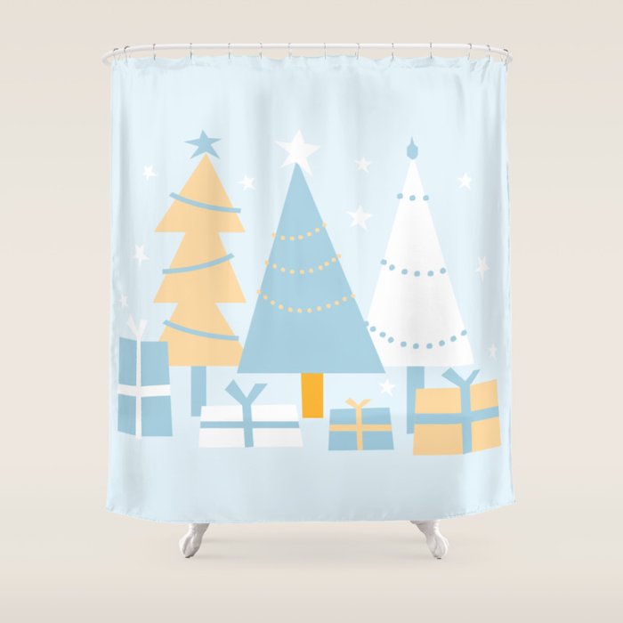 Christmas tree and presents Shower Curtain Gallery Image 1