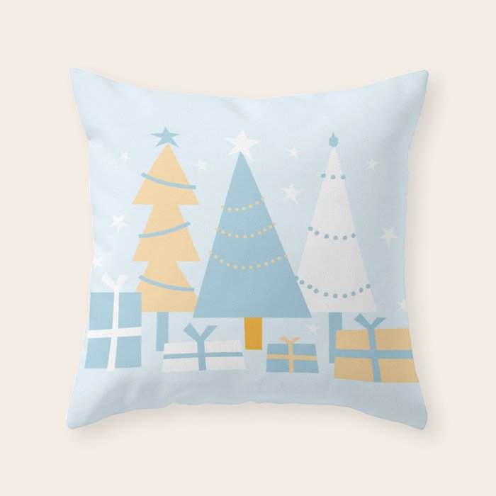 Christmas tree and presents Throw Pillow Gallery Image 6