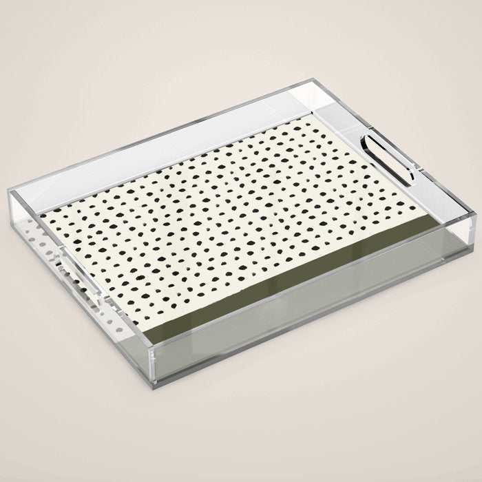 Olive Green x Stripes Acrylic Tray Gallery Image 1