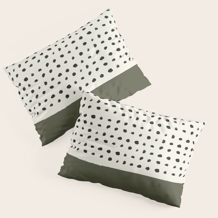 Olive Green x Stripes Pillow Sham Gallery Image 3