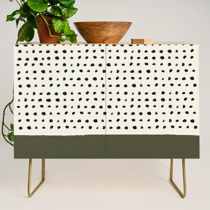 Olive Green x Stripes Credenza Gallery Image 1