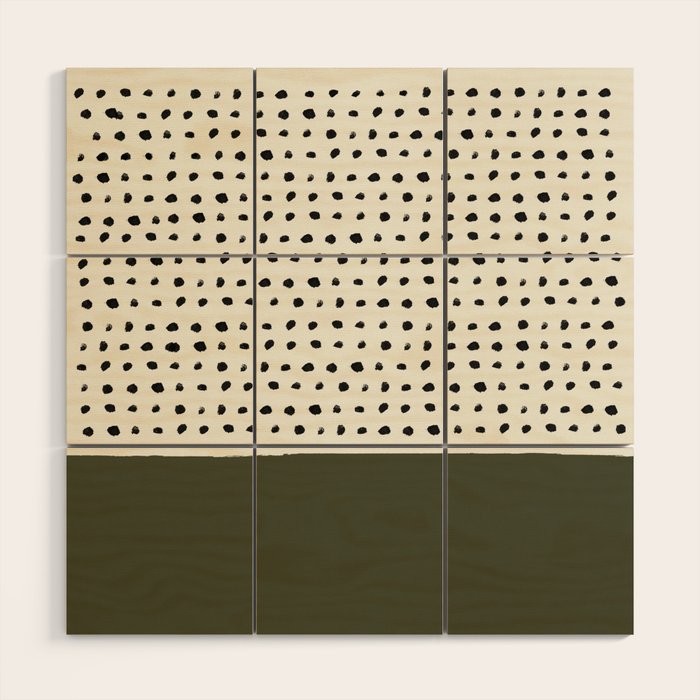 Olive Green x Stripes Wood Wall Art Gallery Image 1