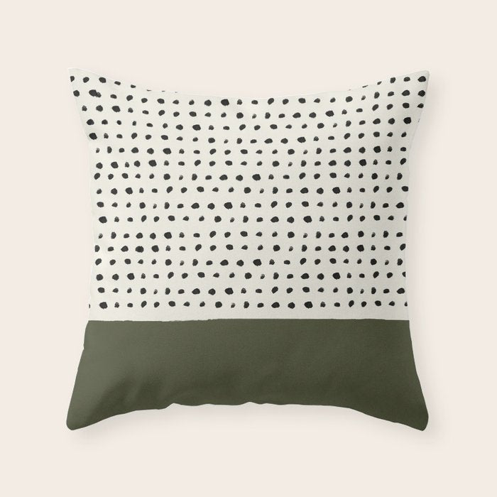 Olive Green x Stripes Throw Pillow Gallery Image 6