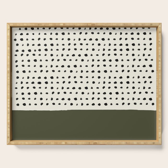 Olive Green x Stripes Serving Tray Gallery Image 1